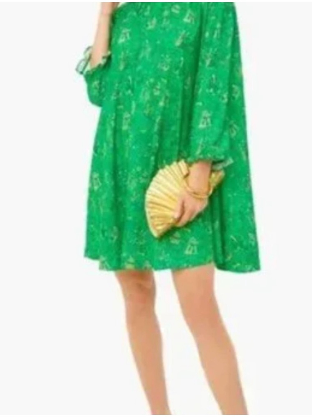 RHODE Priya Romance Green Long Sleeve Oversized Dress Size M/L